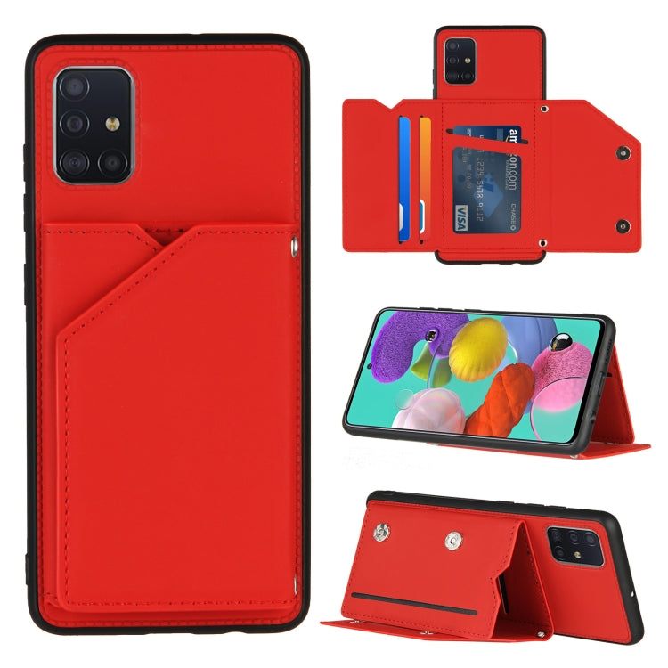 Skin Feel PU + TPU + PC Back Cover Shockproof Case with Card Slots & Holder & Photo Frame, For Samsung Galaxy A20 & A30, For Samsung Galaxy A31, For Samsung Galaxy A51, For Samsung Galaxy M51, For Samsung Galaxy M80s & A91, For Samsung Galaxy S20+