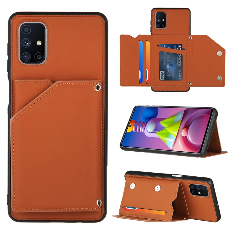 Skin Feel PU + TPU + PC Back Cover Shockproof Case with Card Slots & Holder & Photo Frame, For Samsung Galaxy A20 & A30, For Samsung Galaxy A31, For Samsung Galaxy A51, For Samsung Galaxy M51, For Samsung Galaxy M80s & A91, For Samsung Galaxy S20+