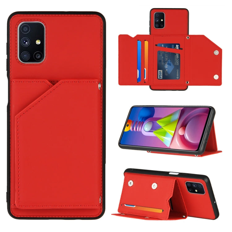 Skin Feel PU + TPU + PC Back Cover Shockproof Case with Card Slots & Holder & Photo Frame, For Samsung Galaxy A20 & A30, For Samsung Galaxy A31, For Samsung Galaxy A51, For Samsung Galaxy M51, For Samsung Galaxy M80s & A91, For Samsung Galaxy S20+