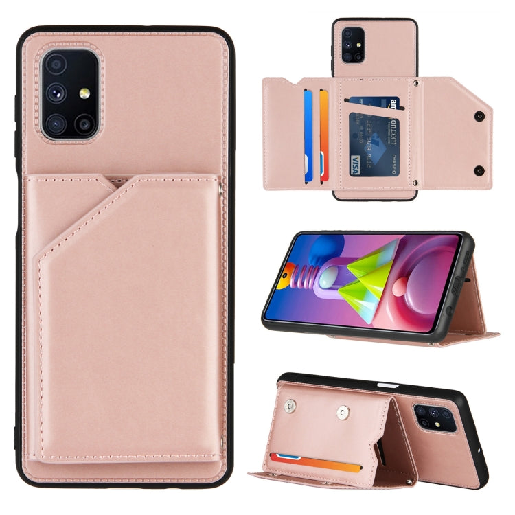 Skin Feel PU + TPU + PC Back Cover Shockproof Case with Card Slots & Holder & Photo Frame, For Samsung Galaxy A20 & A30, For Samsung Galaxy A31, For Samsung Galaxy A51, For Samsung Galaxy M51, For Samsung Galaxy M80s & A91, For Samsung Galaxy S20+