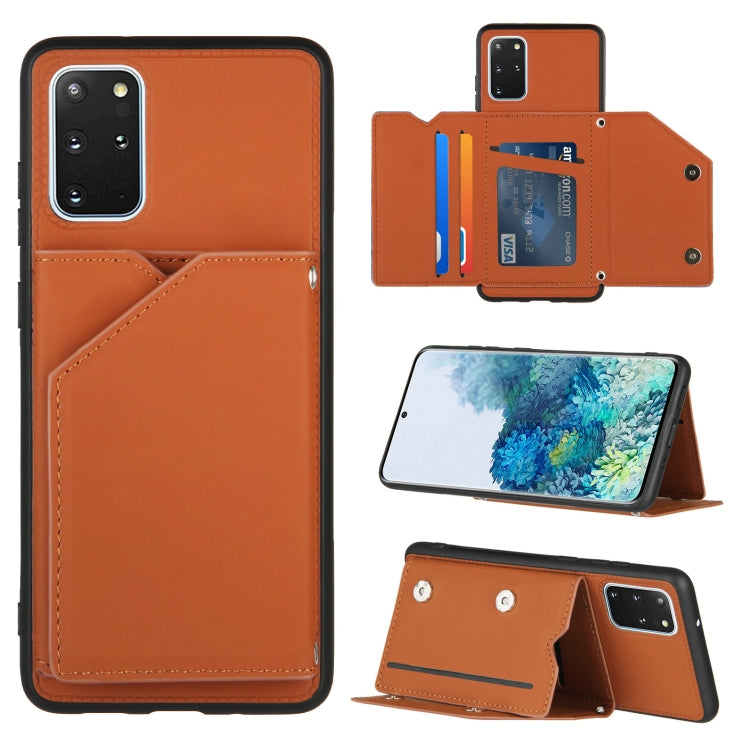 Skin Feel PU + TPU + PC Back Cover Shockproof Case with Card Slots & Holder & Photo Frame, For Samsung Galaxy A20 & A30, For Samsung Galaxy A31, For Samsung Galaxy A51, For Samsung Galaxy M51, For Samsung Galaxy M80s & A91, For Samsung Galaxy S20+