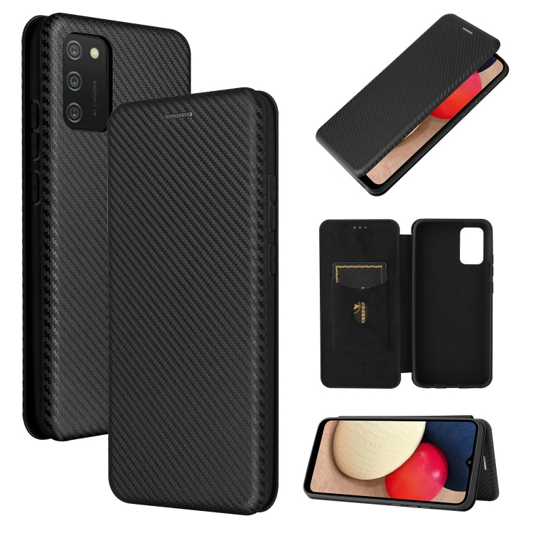 Carbon Fiber Texture Magnetic Horizontal Flip TPU + PC + PU Leather Case with Card Slot, For Xiaomi Poco M3, For Samsung Galaxy A02s, For Xiaomi Redmi Note 9 5G, For Xiaomi Redmi Note 9 4G