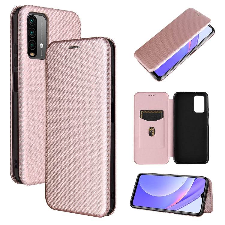 Carbon Fiber Texture Magnetic Horizontal Flip TPU + PC + PU Leather Case with Card Slot, For Xiaomi Poco M3, For Samsung Galaxy A02s, For Xiaomi Redmi Note 9 5G, For Xiaomi Redmi Note 9 4G
