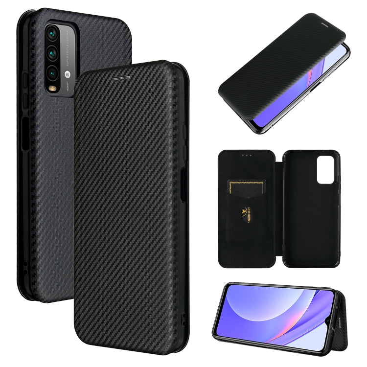 Carbon Fiber Texture Magnetic Horizontal Flip TPU + PC + PU Leather Case with Card Slot, For Xiaomi Poco M3, For Samsung Galaxy A02s, For Xiaomi Redmi Note 9 5G, For Xiaomi Redmi Note 9 4G