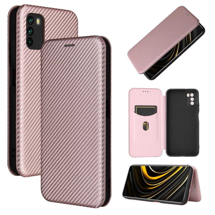 Carbon Fiber Texture Magnetic Horizontal Flip TPU + PC + PU Leather Case with Card Slot, For Xiaomi Poco M3, For Samsung Galaxy A02s, For Xiaomi Redmi Note 9 5G, For Xiaomi Redmi Note 9 4G