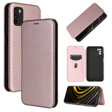 Carbon Fiber Texture Magnetic Horizontal Flip TPU + PC + PU Leather Case with Card Slot, For Xiaomi Poco M3, For Samsung Galaxy A02s, For Xiaomi Redmi Note 9 5G, For Xiaomi Redmi Note 9 4G