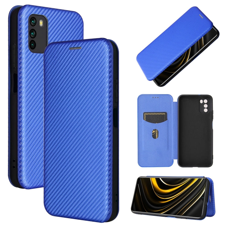 Carbon Fiber Texture Magnetic Horizontal Flip TPU + PC + PU Leather Case with Card Slot, For Xiaomi Poco M3, For Samsung Galaxy A02s, For Xiaomi Redmi Note 9 5G, For Xiaomi Redmi Note 9 4G