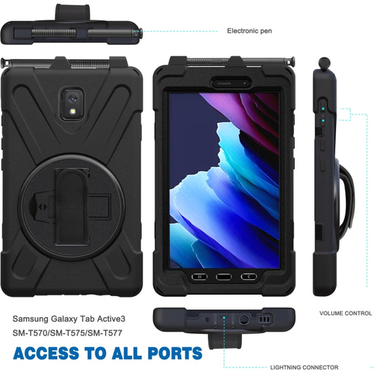 Shockproof Colorful Silicone + PC Protective Case with Holder & Shoulder Strap & Hand Strap