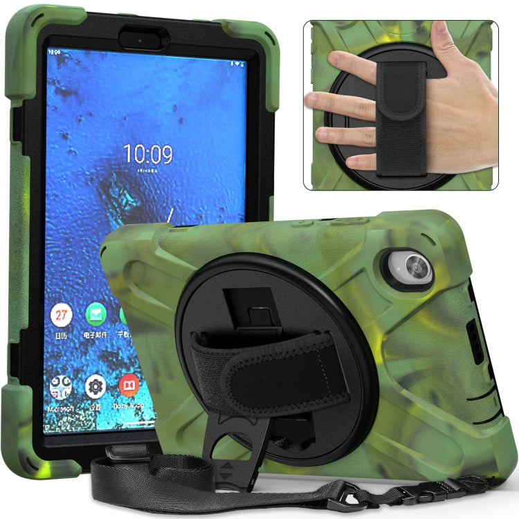 Shockproof Colorful Silicone + PC Protective Case with Holder & Shoulder Strap & Hand Strap