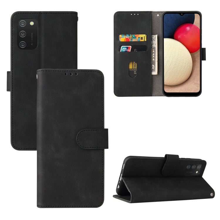 Solid Color Skin Feel Magnetic Buckle Horizontal Flip Calf Texture PU Leather Case with Holder & Card Slots & Wallet, For Samsung Galaxy A02s, For Xiaomi Poco M3