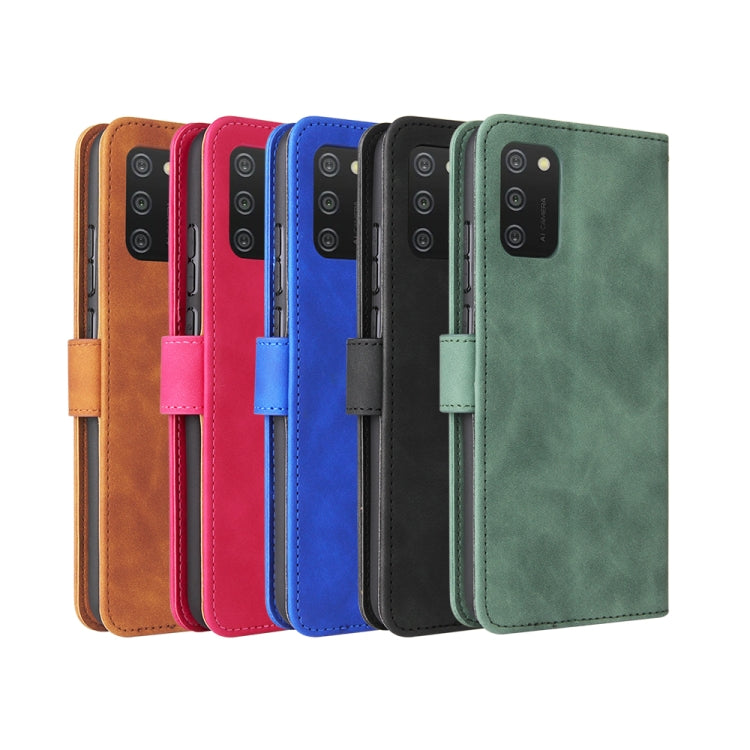 Solid Color Skin Feel Magnetic Buckle Horizontal Flip Calf Texture PU Leather Case with Holder & Card Slots & Wallet, For Samsung Galaxy A02s, For Xiaomi Poco M3