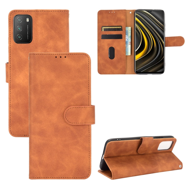 Solid Color Skin Feel Magnetic Buckle Horizontal Flip Calf Texture PU Leather Case with Holder & Card Slots & Wallet, For Samsung Galaxy A02s, For Xiaomi Poco M3
