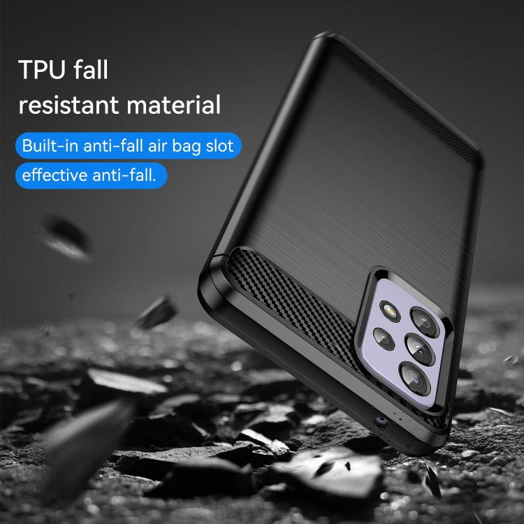 Brushed Texture Carbon Fiber TPU Case, For Samsung Galaxy A52 5G, For Samsung Galaxy A72 5G