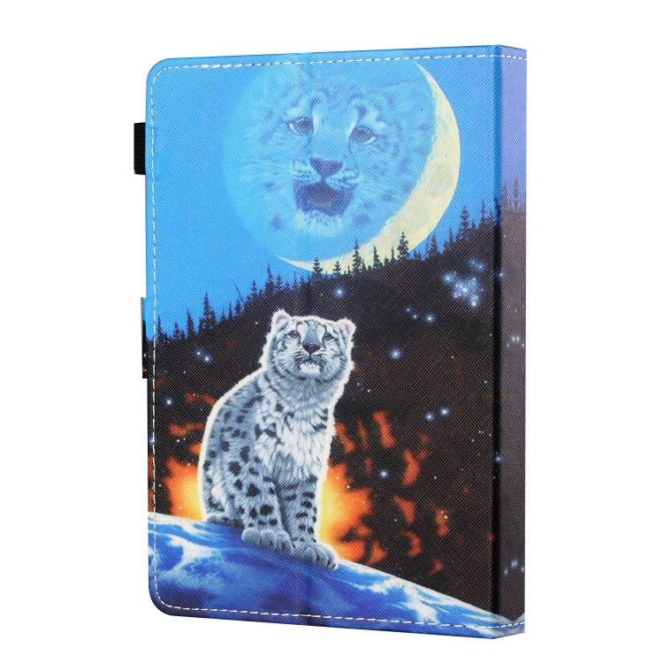 Sewing Thread Horizontal Painted Flat Leather Case with Pen Cover & Anti Skid Strip & Card Slot & Holder