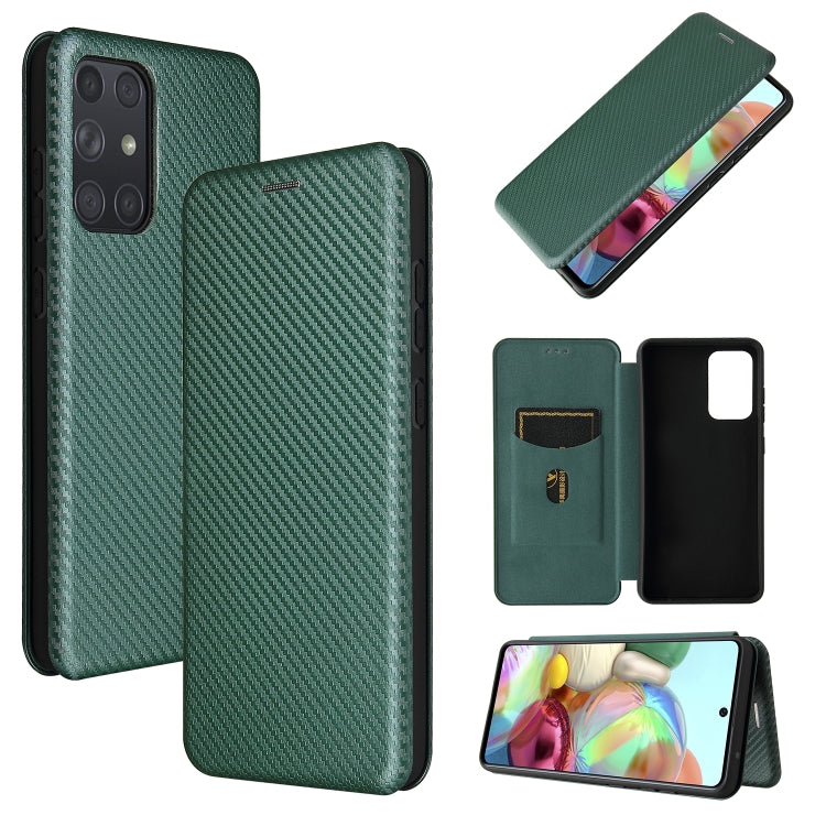 Carbon Fiber Texture Magnetic Horizontal Flip TPU + PC + PU Leather Case with Card Slot, For Samsung Galaxy A72 5G, For Samsung Galaxy A52 5G, For OPPO Reno5 Pro 5G, For Cubot X30