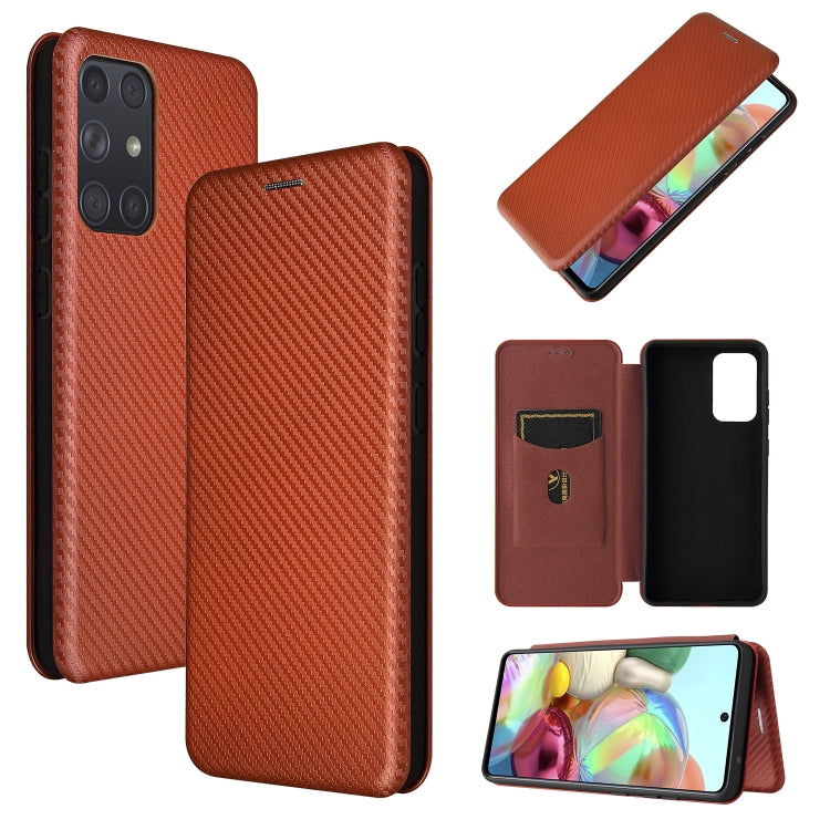 Carbon Fiber Texture Magnetic Horizontal Flip TPU + PC + PU Leather Case with Card Slot, For Samsung Galaxy A72 5G, For Samsung Galaxy A52 5G, For OPPO Reno5 Pro 5G, For Cubot X30