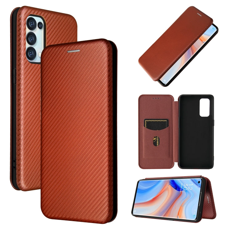 Carbon Fiber Texture Magnetic Horizontal Flip TPU + PC + PU Leather Case with Card Slot, For Samsung Galaxy A72 5G, For Samsung Galaxy A52 5G, For OPPO Reno5 Pro 5G, For Cubot X30