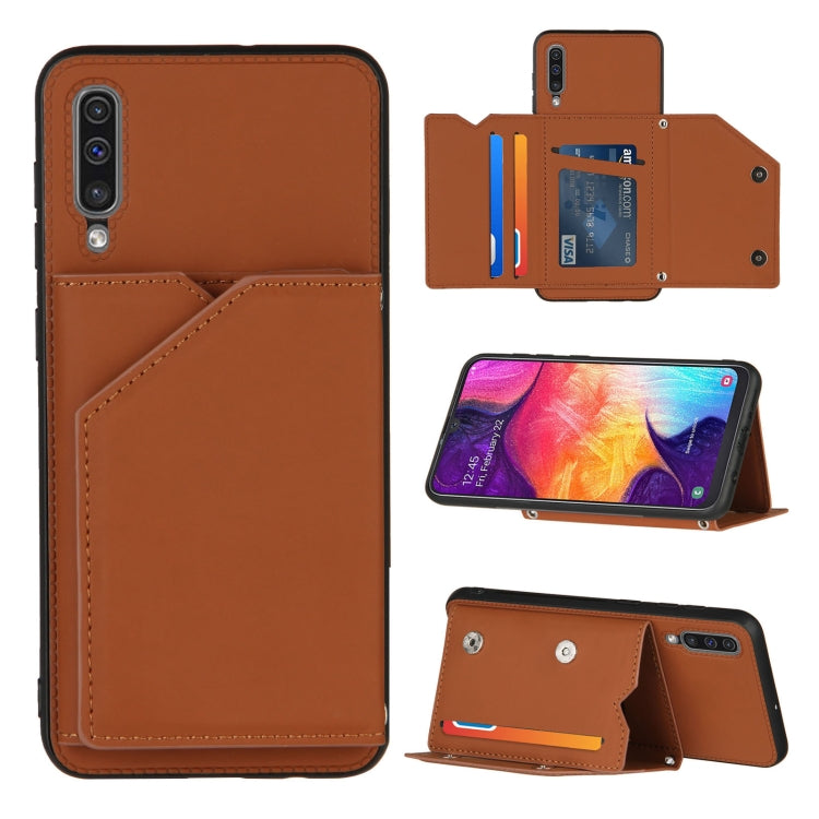 Skin Feel PU + TPU + PC Back Cover Shockproof Case with Card Slots & Holder & Photo Frame, For OPPO Realme 7, For Samsung Galaxy A50 & A30s & A50s, For OPPO Realme C11, For Samsung Galaxy A70 & A70s, For OPPO Realme C15, For Samsung Galaxy M60s & A81��...