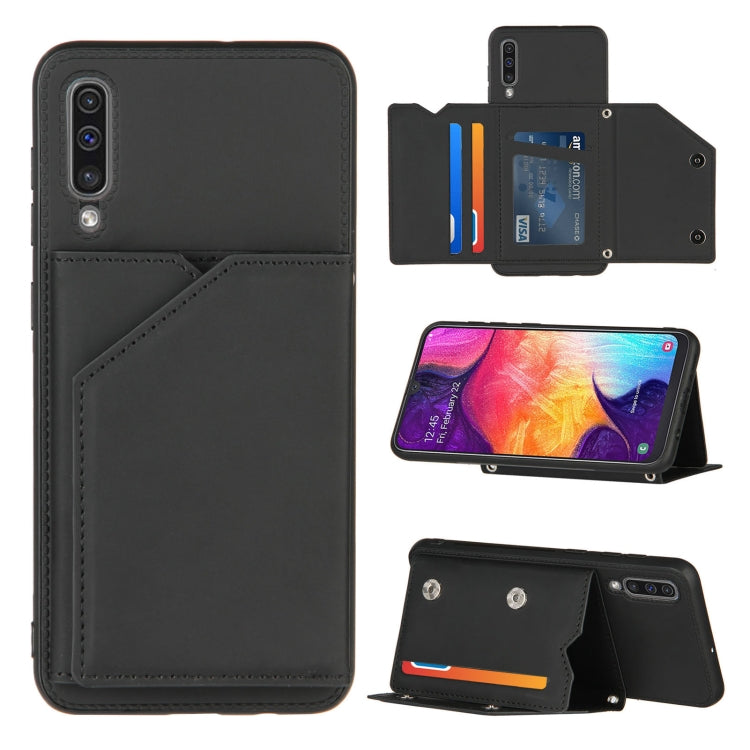 Skin Feel PU + TPU + PC Back Cover Shockproof Case with Card Slots & Holder & Photo Frame, For OPPO Realme 7, For Samsung Galaxy A50 & A30s & A50s, For OPPO Realme C11, For Samsung Galaxy A70 & A70s, For OPPO Realme C15, For Samsung Galaxy M60s & A81��...