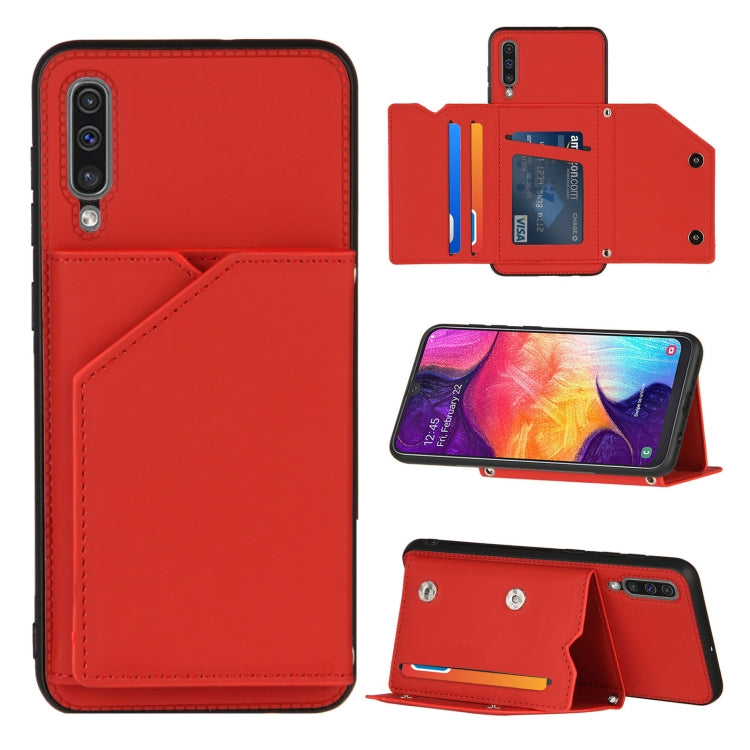 Skin Feel PU + TPU + PC Back Cover Shockproof Case with Card Slots & Holder & Photo Frame, For OPPO Realme 7, For Samsung Galaxy A50 & A30s & A50s, For OPPO Realme C11, For Samsung Galaxy A70 & A70s, For OPPO Realme C15, For Samsung Galaxy M60s & A81��...