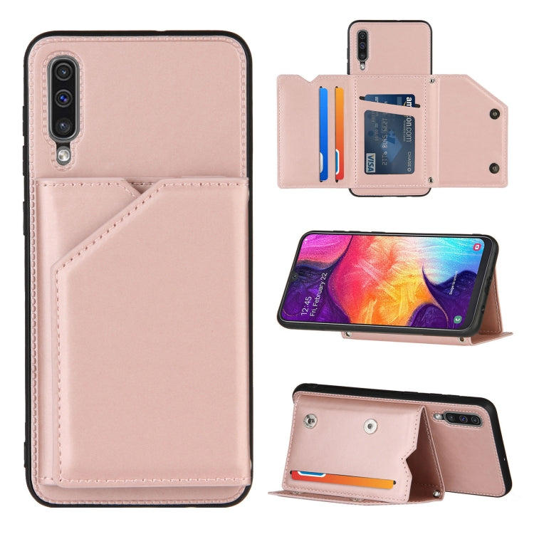 Skin Feel PU + TPU + PC Back Cover Shockproof Case with Card Slots & Holder & Photo Frame, For OPPO Realme 7, For Samsung Galaxy A50 & A30s & A50s, For OPPO Realme C11, For Samsung Galaxy A70 & A70s, For OPPO Realme C15, For Samsung Galaxy M60s & A81��...