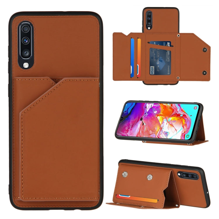 Skin Feel PU + TPU + PC Back Cover Shockproof Case with Card Slots & Holder & Photo Frame, For OPPO Realme 7, For Samsung Galaxy A50 & A30s & A50s, For OPPO Realme C11, For Samsung Galaxy A70 & A70s, For OPPO Realme C15, For Samsung Galaxy M60s & A81��...