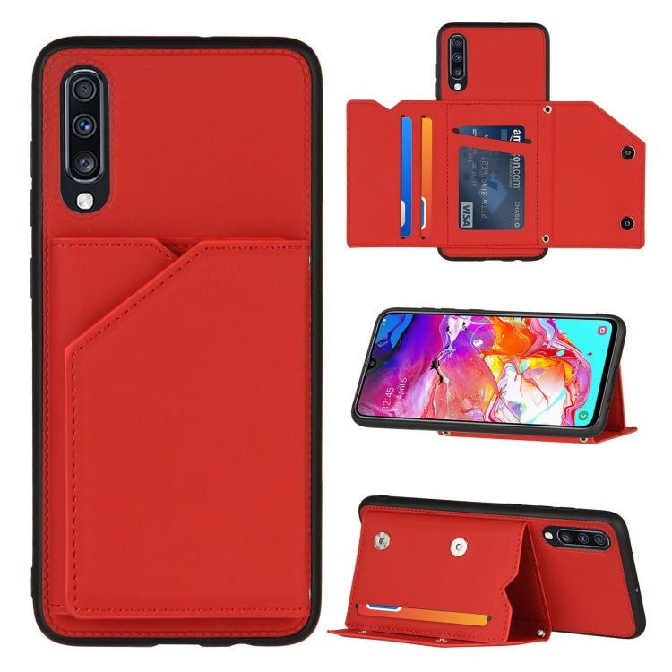Skin Feel PU + TPU + PC Back Cover Shockproof Case with Card Slots & Holder & Photo Frame, For OPPO Realme 7, For Samsung Galaxy A50 & A30s & A50s, For OPPO Realme C11, For Samsung Galaxy A70 & A70s, For OPPO Realme C15, For Samsung Galaxy M60s & A81��...