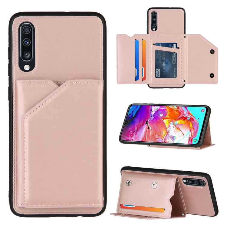 Skin Feel PU + TPU + PC Back Cover Shockproof Case with Card Slots & Holder & Photo Frame, For OPPO Realme 7, For Samsung Galaxy A50 & A30s & A50s, For OPPO Realme C11, For Samsung Galaxy A70 & A70s, For OPPO Realme C15, For Samsung Galaxy M60s & A81��...