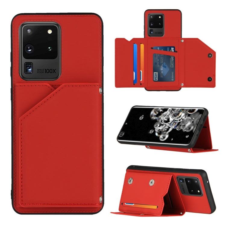 Skin Feel PU + TPU + PC Back Cover Shockproof Case with Card Slots & Holder & Photo Frame, For OPPO Realme 7, For Samsung Galaxy A50 & A30s & A50s, For OPPO Realme C11, For Samsung Galaxy A70 & A70s, For OPPO Realme C15, For Samsung Galaxy M60s & A81��...