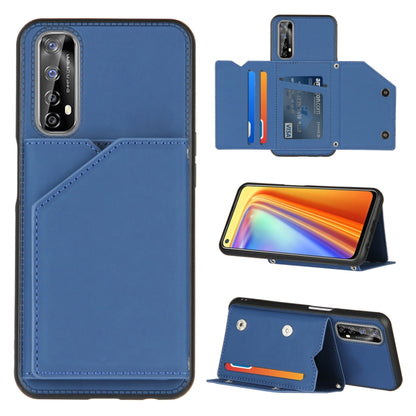 Skin Feel PU + TPU + PC Back Cover Shockproof Case with Card Slots & Holder & Photo Frame, For OPPO Realme 7, For Samsung Galaxy A50 & A30s & A50s, For OPPO Realme C11, For Samsung Galaxy A70 & A70s, For OPPO Realme C15, For Samsung Galaxy M60s & A81��...