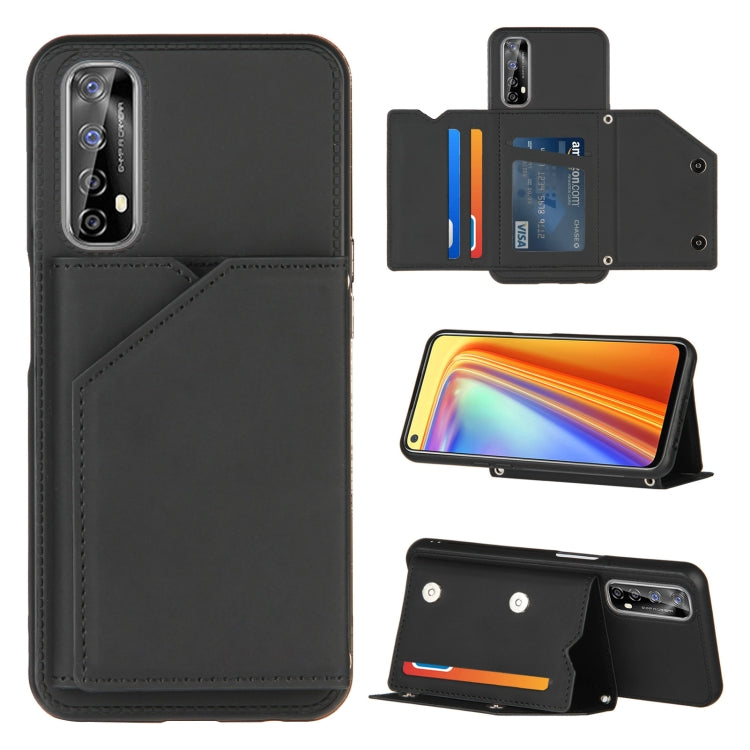Skin Feel PU + TPU + PC Back Cover Shockproof Case with Card Slots & Holder & Photo Frame, For OPPO Realme 7, For Samsung Galaxy A50 & A30s & A50s, For OPPO Realme C11, For Samsung Galaxy A70 & A70s, For OPPO Realme C15, For Samsung Galaxy M60s & A81��...