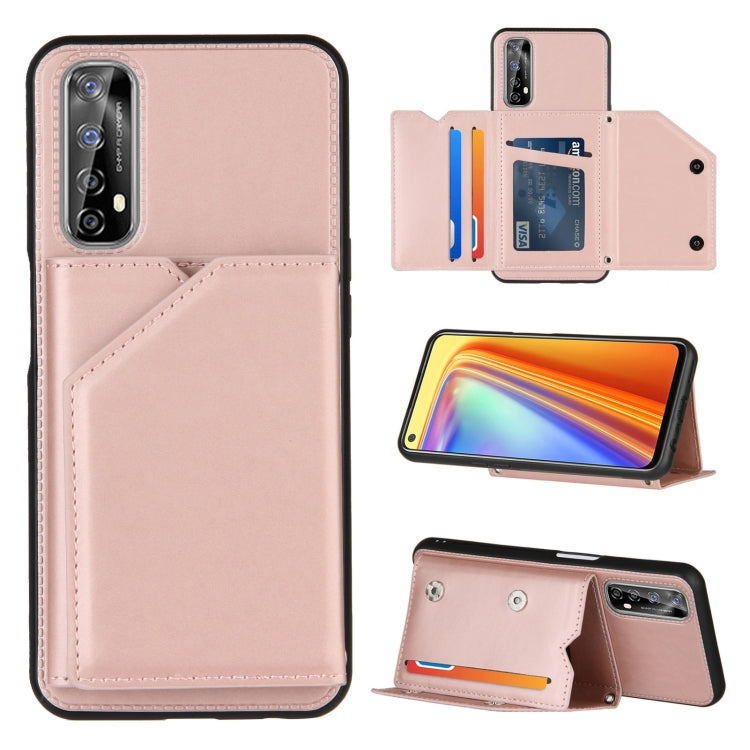 Skin Feel PU + TPU + PC Back Cover Shockproof Case with Card Slots & Holder & Photo Frame, For OPPO Realme 7, For Samsung Galaxy A50 & A30s & A50s, For OPPO Realme C11, For Samsung Galaxy A70 & A70s, For OPPO Realme C15, For Samsung Galaxy M60s & A81��...