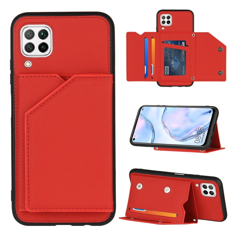 Skin Feel PU + TPU + PC Back Cover Shockproof Case with Card Slots & Holder & Photo Frame, For OPPO Realme 7, For Samsung Galaxy A50 & A30s & A50s, For OPPO Realme C11, For Samsung Galaxy A70 & A70s, For OPPO Realme C15, For Samsung Galaxy M60s & A81��...