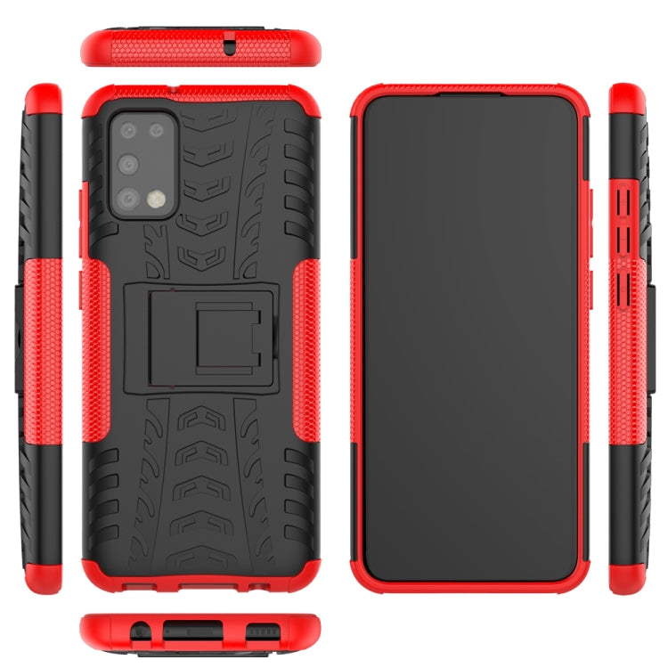 Tire Texture Shockproof TPU+PC Protective Case with Holder, For Motorola Moto E7, For Motorola Moto G 5G, For Samsung Galaxy A02s (US Edition), For Samsung Galaxy A32 5G