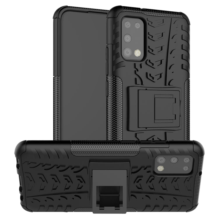 Tire Texture Shockproof TPU+PC Protective Case with Holder, For Motorola Moto E7, For Motorola Moto G 5G, For Samsung Galaxy A02s (US Edition), For Samsung Galaxy A32 5G
