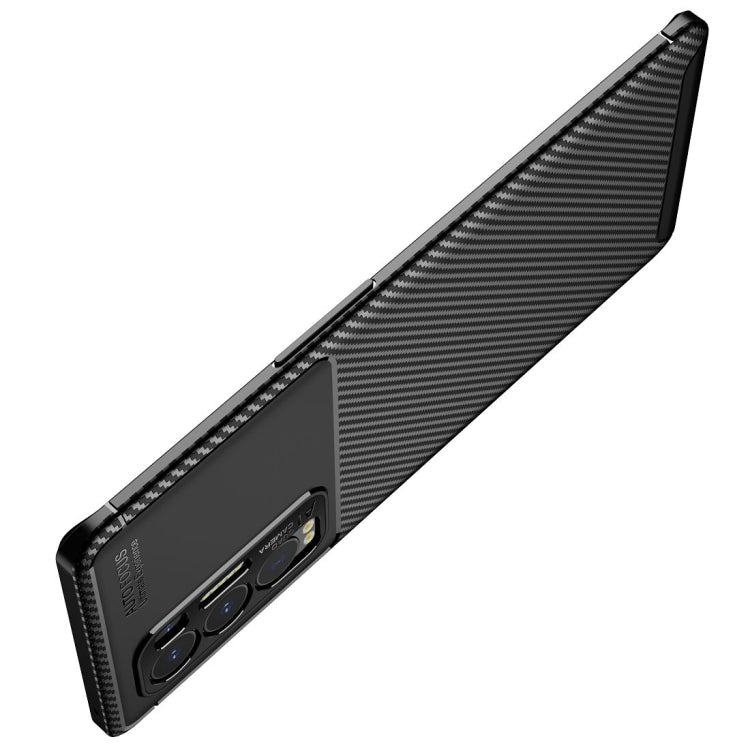 Carbon Fiber Texture Shockproof TPU Case, For OPPO Reno5 Pro Plus