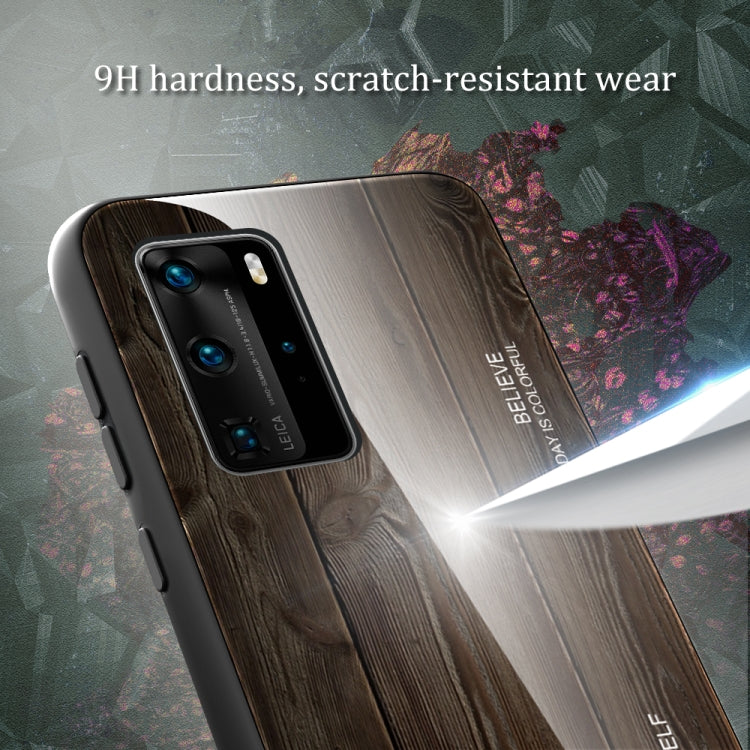 Wood Grain Glass Protective Case, For Huawei P40, For Huawei P40 Pro