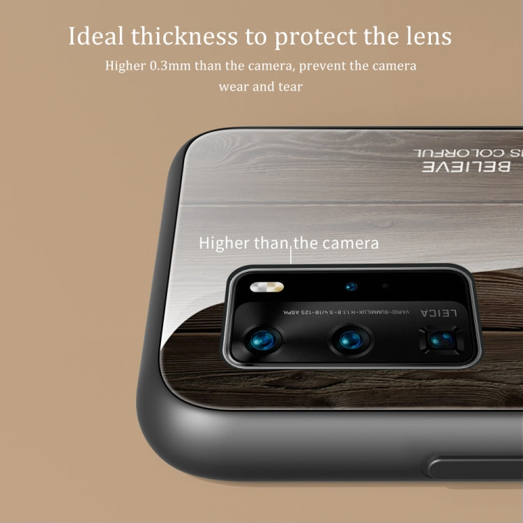Wood Grain Glass Protective Case, For Huawei P40, For Huawei P40 Pro