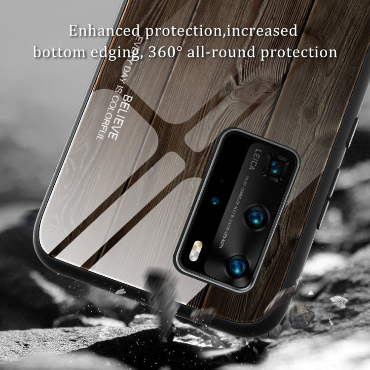 Wood Grain Glass Protective Case, For Huawei P40, For Huawei P40 Pro