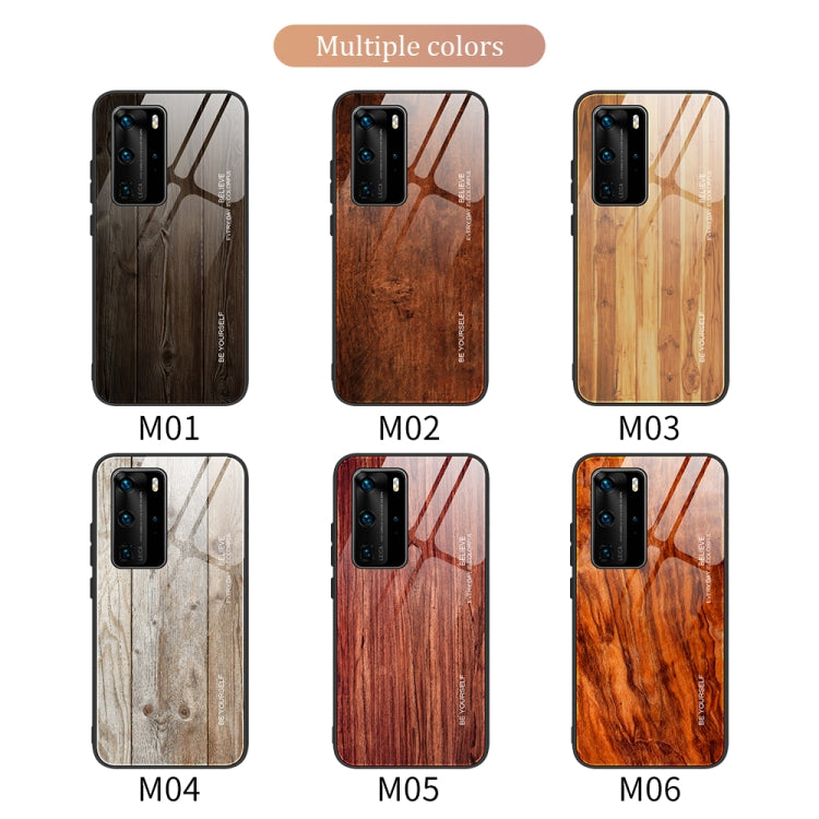 Wood Grain Glass Protective Case, For Huawei P40, For Huawei P40 Pro