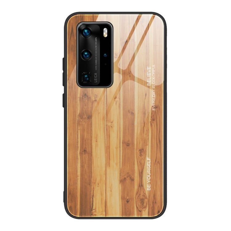 Wood Grain Glass Protective Case, For Huawei P40, For Huawei P40 Pro