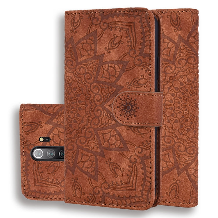 Calf Pattern Mandala Double Folding Design Embossed Leather Case with Wallet & Holder & Card Slots, For Xiaomi Redmi Note 8 Pro, For Galaxy A10s, For Galaxy A20s, For Galaxy A30s / A50s, For Xiaomi Mi CC9e / Mi A3