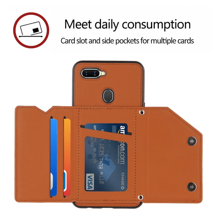 Skin Feel PU + TPU + PC Back Cover Shockproof Case with Card Slots & Holder & Photo Frame, For OPPO A7 / A5s / A12, For Samsung Galaxy A12, For Samsung Galaxy A52 5G / 4G, For Samsung Galaxy A72 5G / 4G, For Samsung Galaxy S21 5G�����������������������...