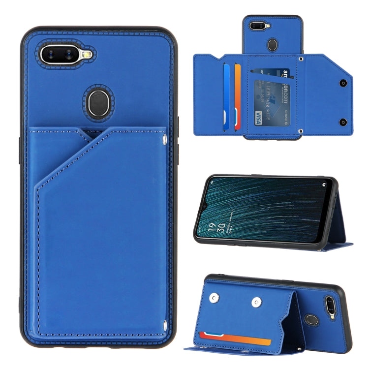 Skin Feel PU + TPU + PC Back Cover Shockproof Case with Card Slots & Holder & Photo Frame, For OPPO A7 / A5s / A12, For Samsung Galaxy A12, For Samsung Galaxy A52 5G / 4G, For Samsung Galaxy A72 5G / 4G, For Samsung Galaxy S21 5G�����������������������...