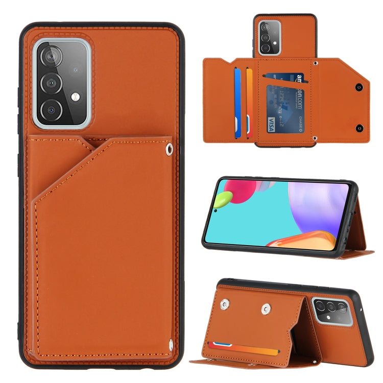 Skin Feel PU + TPU + PC Back Cover Shockproof Case with Card Slots & Holder & Photo Frame, For OPPO A7 / A5s / A12, For Samsung Galaxy A12, For Samsung Galaxy A52 5G / 4G, For Samsung Galaxy A72 5G / 4G, For Samsung Galaxy S21 5G�����������������������...