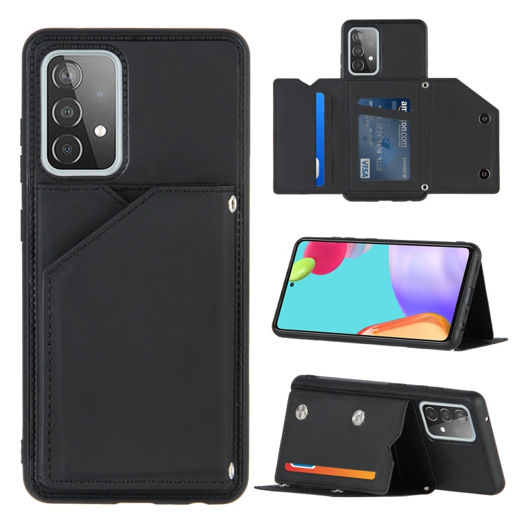 Skin Feel PU + TPU + PC Back Cover Shockproof Case with Card Slots & Holder & Photo Frame, For OPPO A7 / A5s / A12, For Samsung Galaxy A12, For Samsung Galaxy A52 5G / 4G, For Samsung Galaxy A72 5G / 4G, For Samsung Galaxy S21 5G�����������������������...