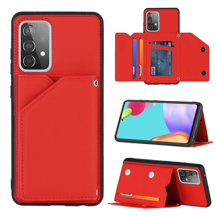 Skin Feel PU + TPU + PC Back Cover Shockproof Case with Card Slots & Holder & Photo Frame, For OPPO A7 / A5s / A12, For Samsung Galaxy A12, For Samsung Galaxy A52 5G / 4G, For Samsung Galaxy A72 5G / 4G, For Samsung Galaxy S21 5G�����������������������...