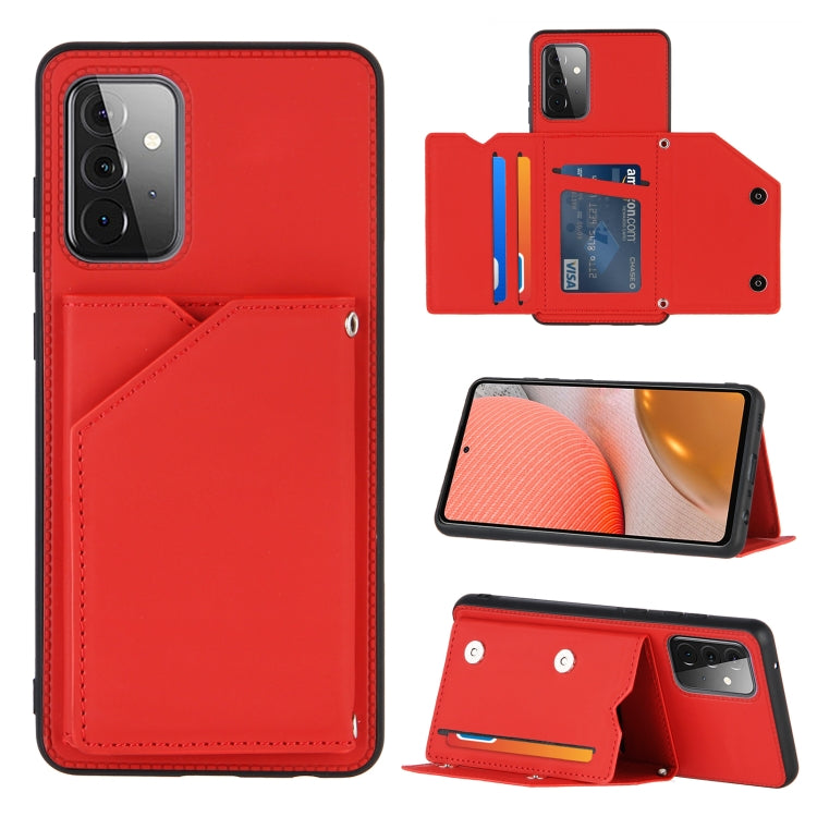 Skin Feel PU + TPU + PC Back Cover Shockproof Case with Card Slots & Holder & Photo Frame, For OPPO A7 / A5s / A12, For Samsung Galaxy A12, For Samsung Galaxy A52 5G / 4G, For Samsung Galaxy A72 5G / 4G, For Samsung Galaxy S21 5G�����������������������...