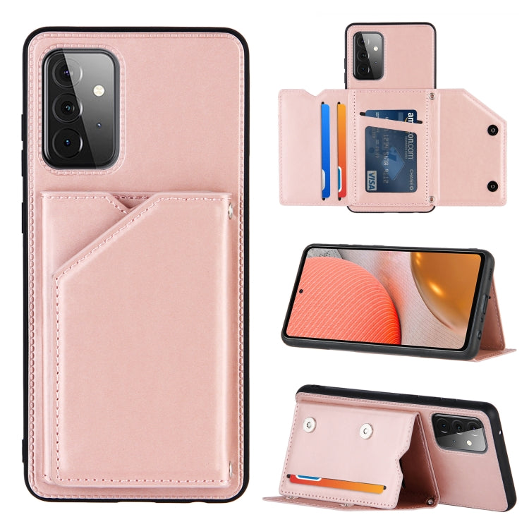 Skin Feel PU + TPU + PC Back Cover Shockproof Case with Card Slots & Holder & Photo Frame, For OPPO A7 / A5s / A12, For Samsung Galaxy A12, For Samsung Galaxy A52 5G / 4G, For Samsung Galaxy A72 5G / 4G, For Samsung Galaxy S21 5G�����������������������...