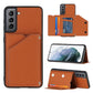 Skin Feel PU + TPU + PC Back Cover Shockproof Case with Card Slots & Holder & Photo Frame, For OPPO A7 / A5s / A12, For Samsung Galaxy A12, For Samsung Galaxy A52 5G / 4G, For Samsung Galaxy A72 5G / 4G, For Samsung Galaxy S21 5G�����������������������...